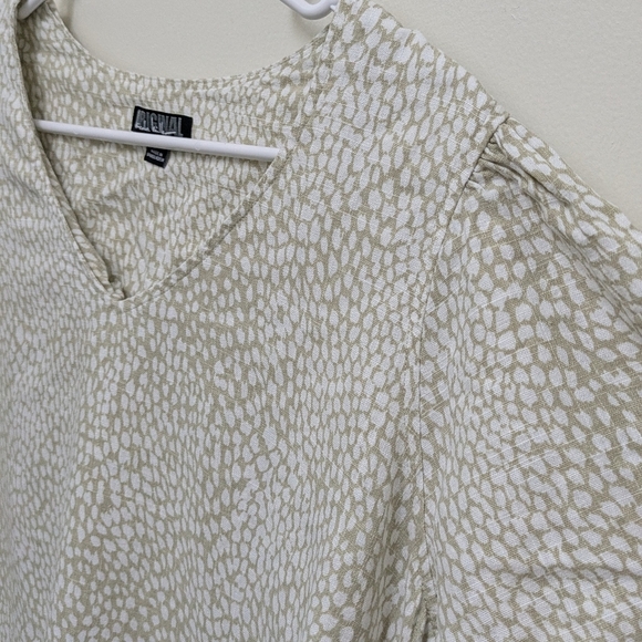 Nicole Miller Original Linen Blend V Neck Midi Dress Large - Picture 4 of 8